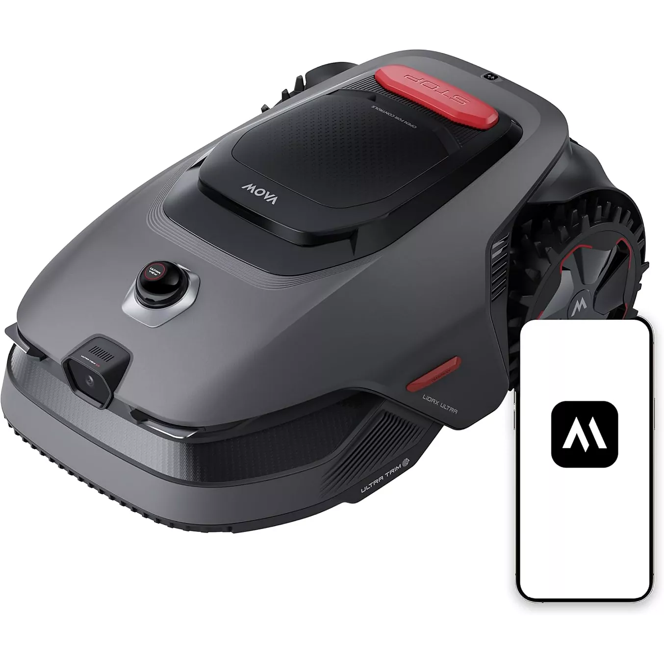 Robot tondeuse MOVA Lidax 800 sans fil périphérique, 800 m² de superficie, hauteur de coupe réglable jusqu'à 10cm